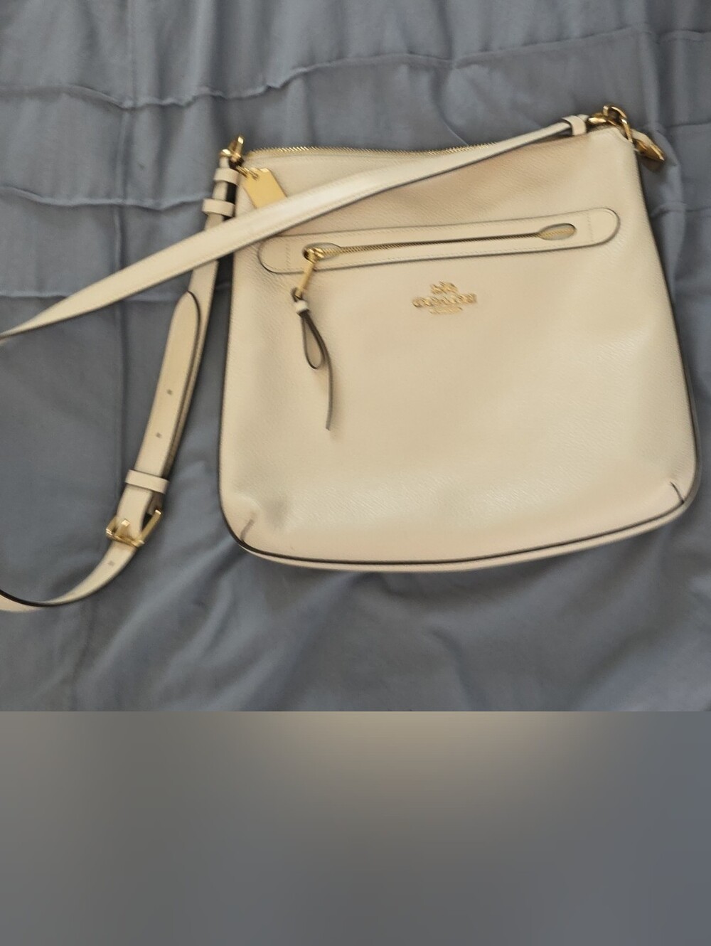 Coach Cream Crossbody Shoulder Bag with Gold Hardware
